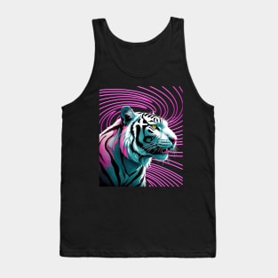 RARE WHITE TIGER BENGAL NEON COLORS Tank Top